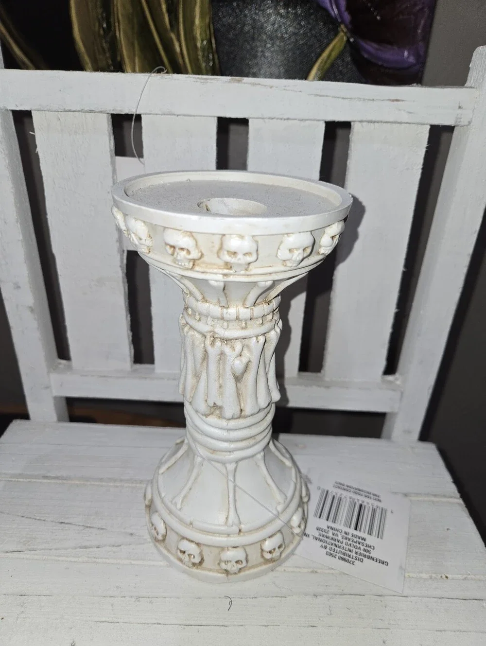 Skeleton Bones Pillar Candle Holder